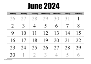 June 2024 calendar
