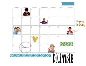 December Photo Calendar