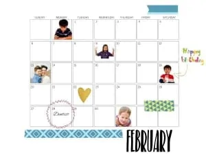 February Photo Calendar