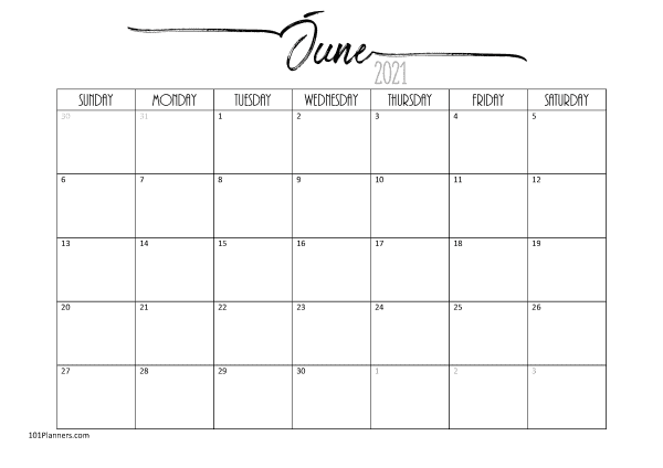 Monthly Calendar 2021 Printable Word