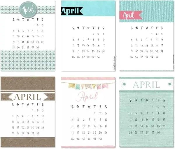 April Calendars