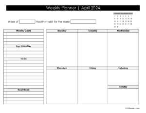 Weekly Schedule - April 2024