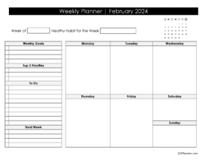 Weekly Schedule - February 2024