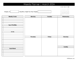 Weekly Schedule - March 2024