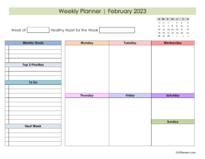 Weekly Schedule - February 2023