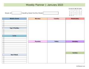 Weekly Schedule - January 2023