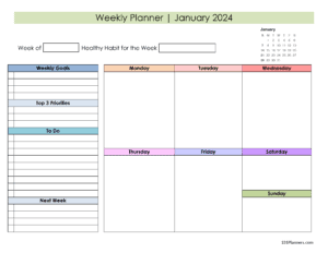 Weekly Schedule - January 2024
