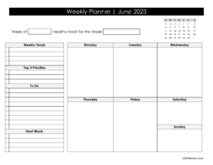 Weekly Schedule -June 2023