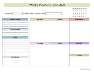 Weekly Schedule June 2023