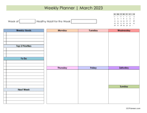 Weekly Schedule - March 2023