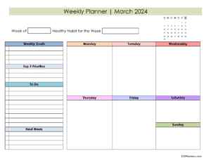 Weekly Schedule - March 2024