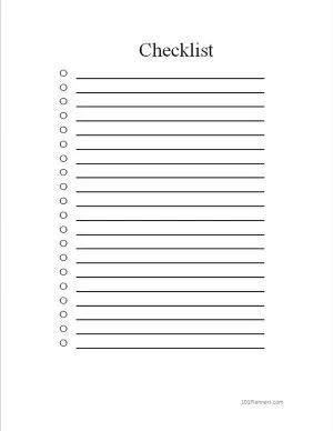 Checklist in Word