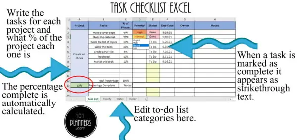 checklist Excel