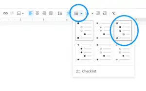 checklist function google docs