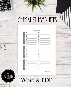 Checklist Template Word