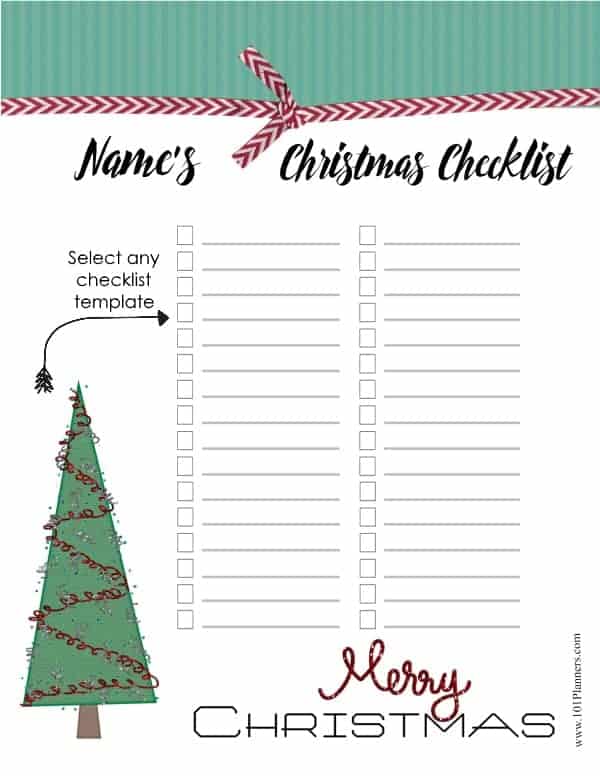 Free Christmas List Template Customize Online & Print at Home