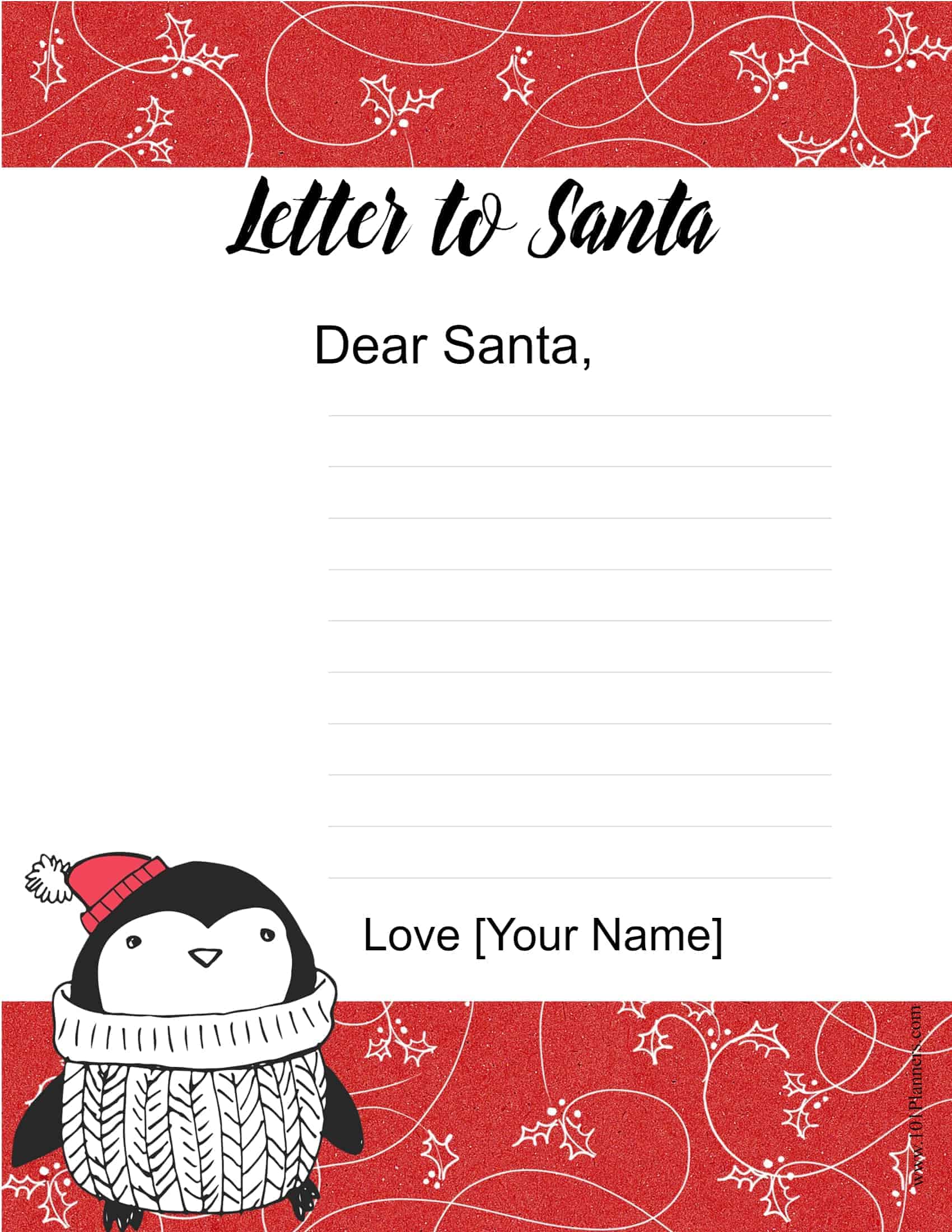 Free Printable Blank Letter To Santa