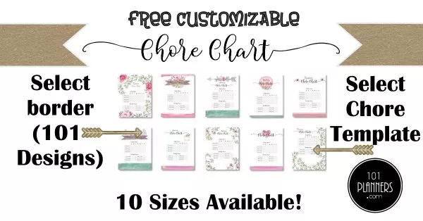 Free chore chart template selection
