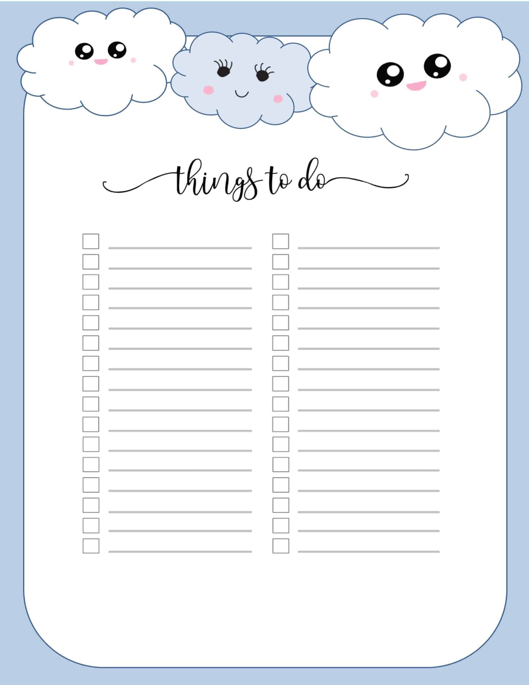 Cute Free Printable Daily To Do List Template Free Printable Templates