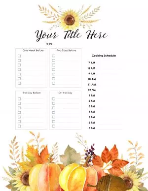 Plan your menu and to do list