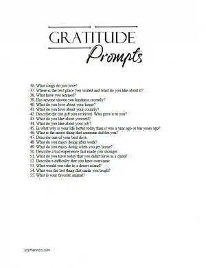Gratitude prompts