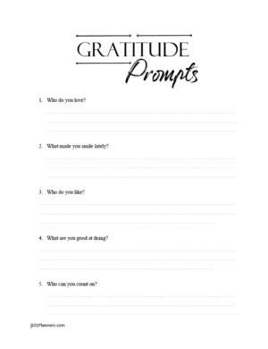 Gratitude worksheets