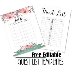 Guest list template