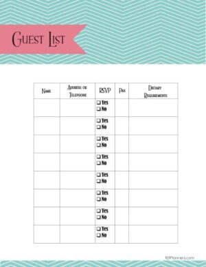 Guest checklist template
