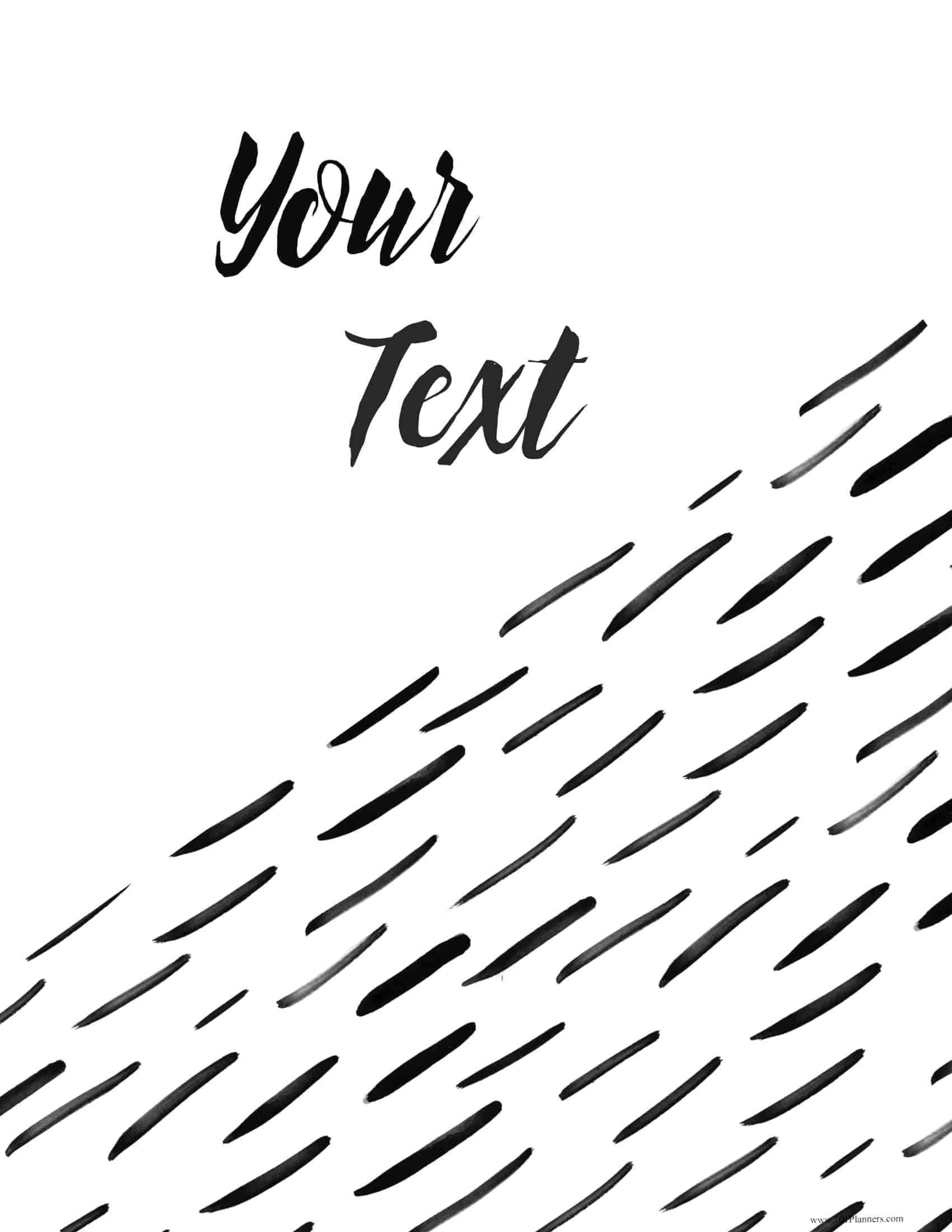 FREE Binder Covers Black and White with Custom Text
