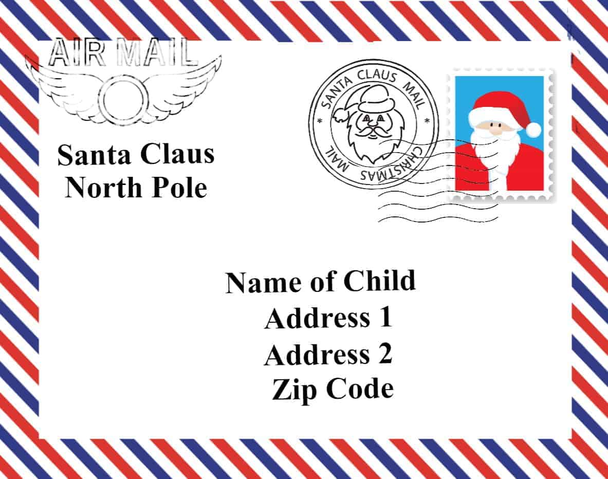 Free Printable Letter To Santa Envelope Template Printable Templates