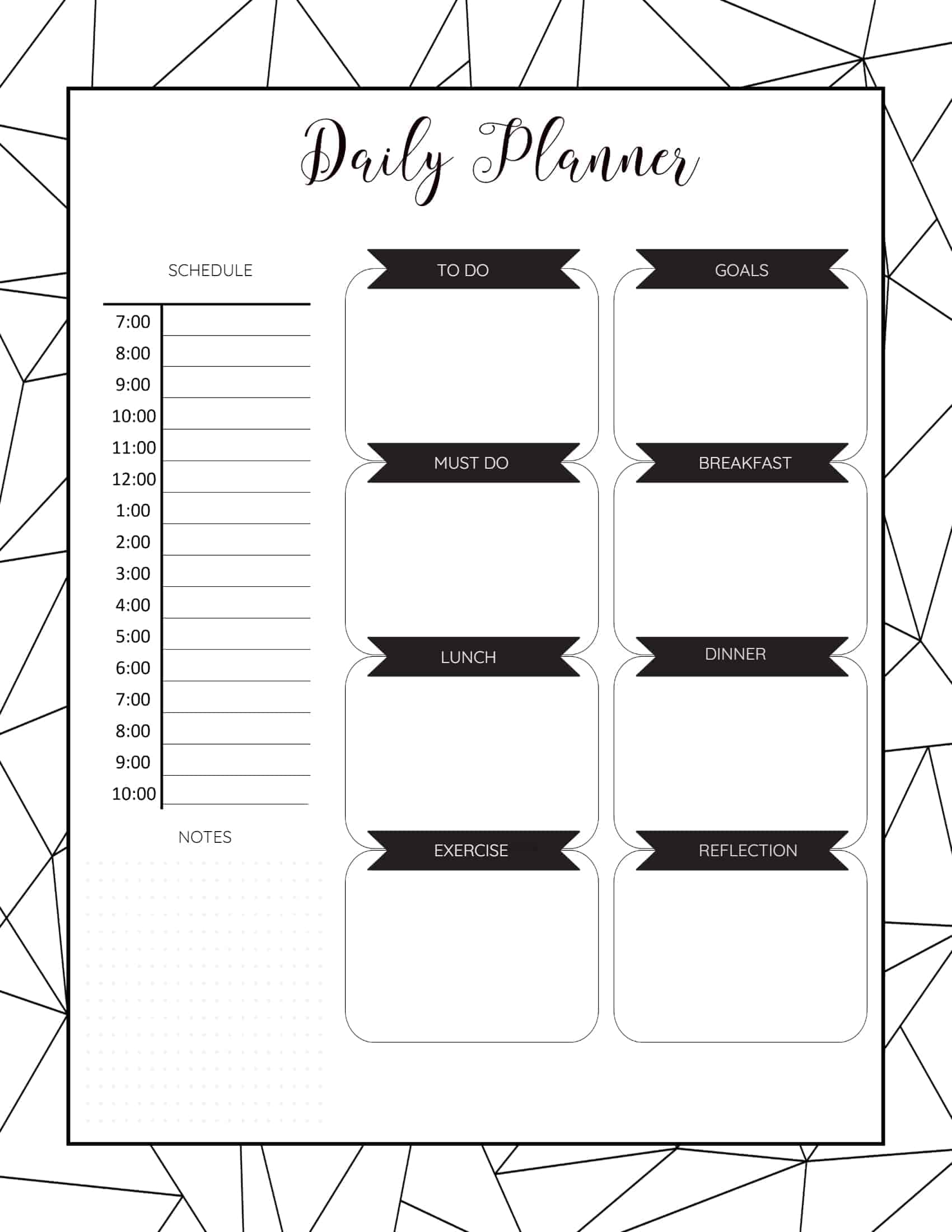 1 Day Schedule Template from www.101planners.com