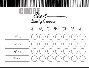 Chore template for four daily chores