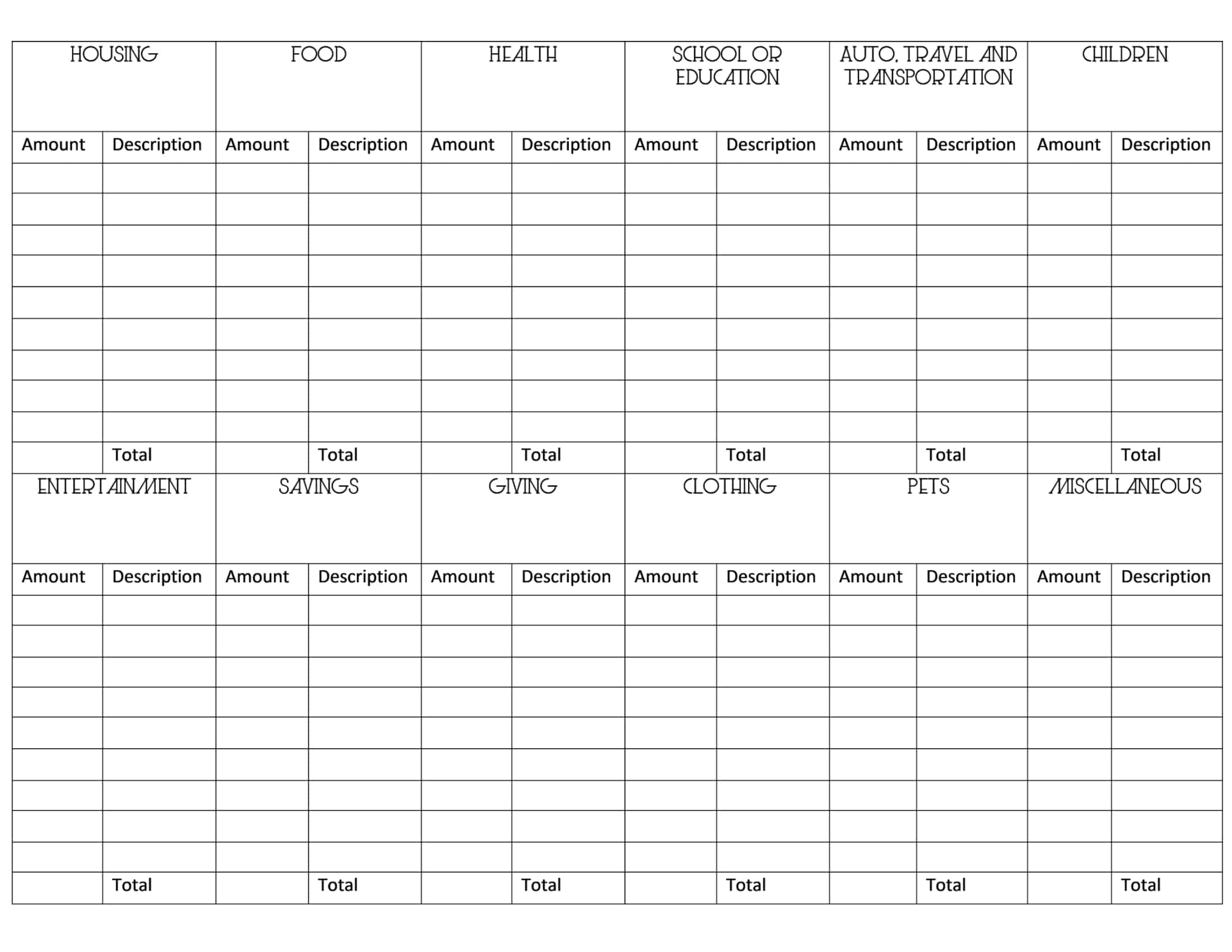 Spending Tracker Template from www.101planners.com