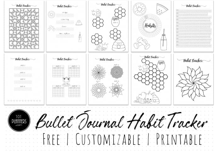 Habit Tracker Bullet Journal Free Customizable Printables