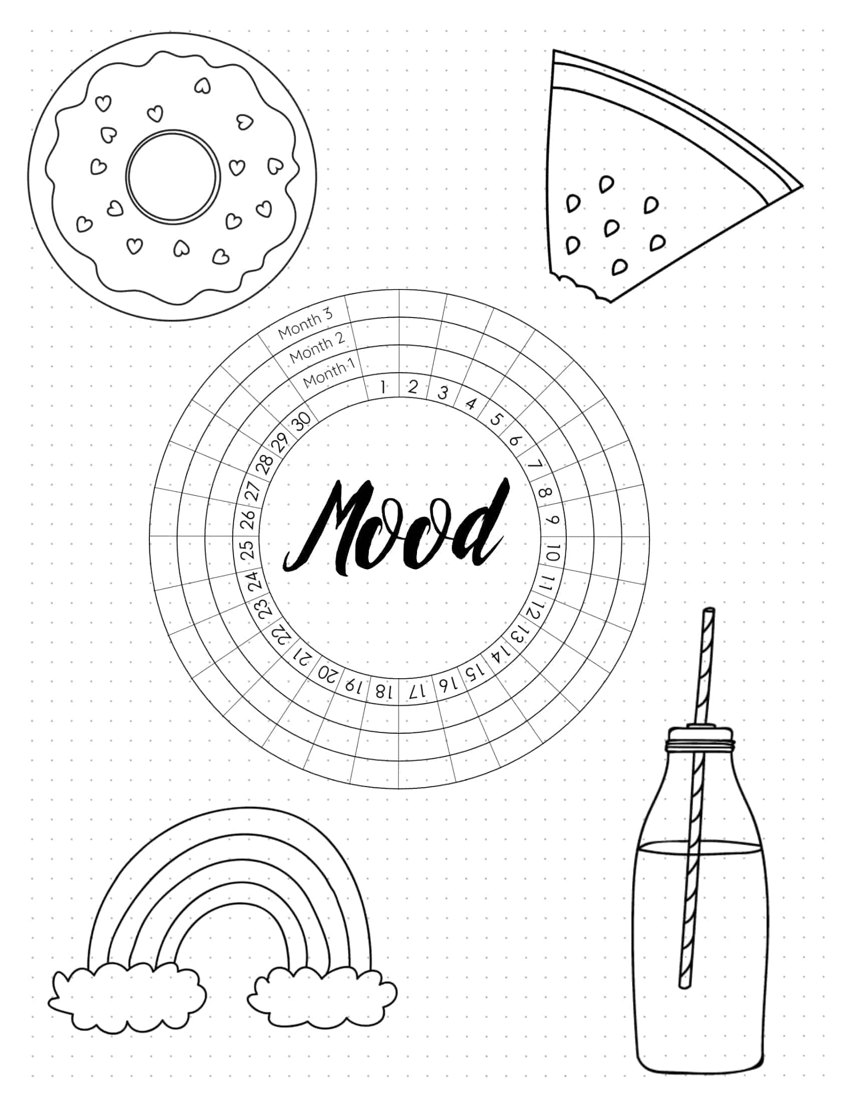 FREE Printable Mood Tracker Bullet Journal & Classic Style 20 Templates