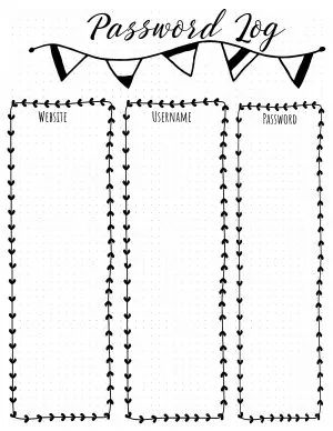Free Customizable Password Log Many Templates Are Available