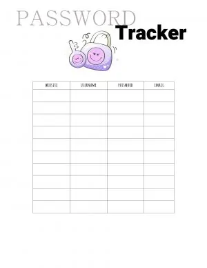 Free Customizable Password Log Many Templates Are Available