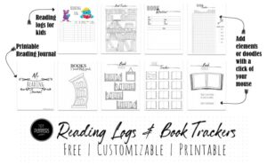 Reading log printables and book tracker templates