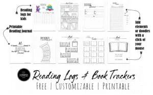 Reading log printables and book tracker templates