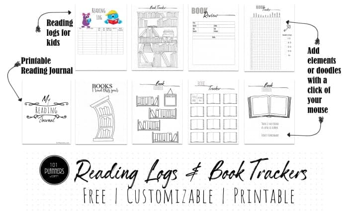 Book Tracker and Review Printable Reading Journal Log List