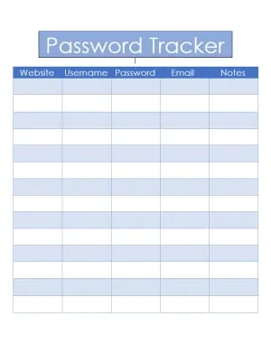 Password keeper template