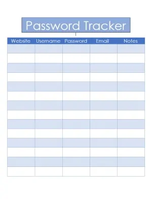 Free Customizable Password Log Many Templates Are Available