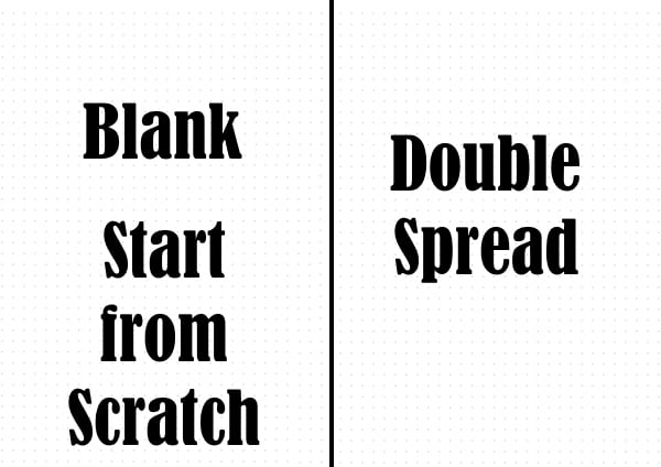 Blank Double Bullet Journal Layout – Weekly Spread – A5 Size/Half Letter - Print on A4/US Letter