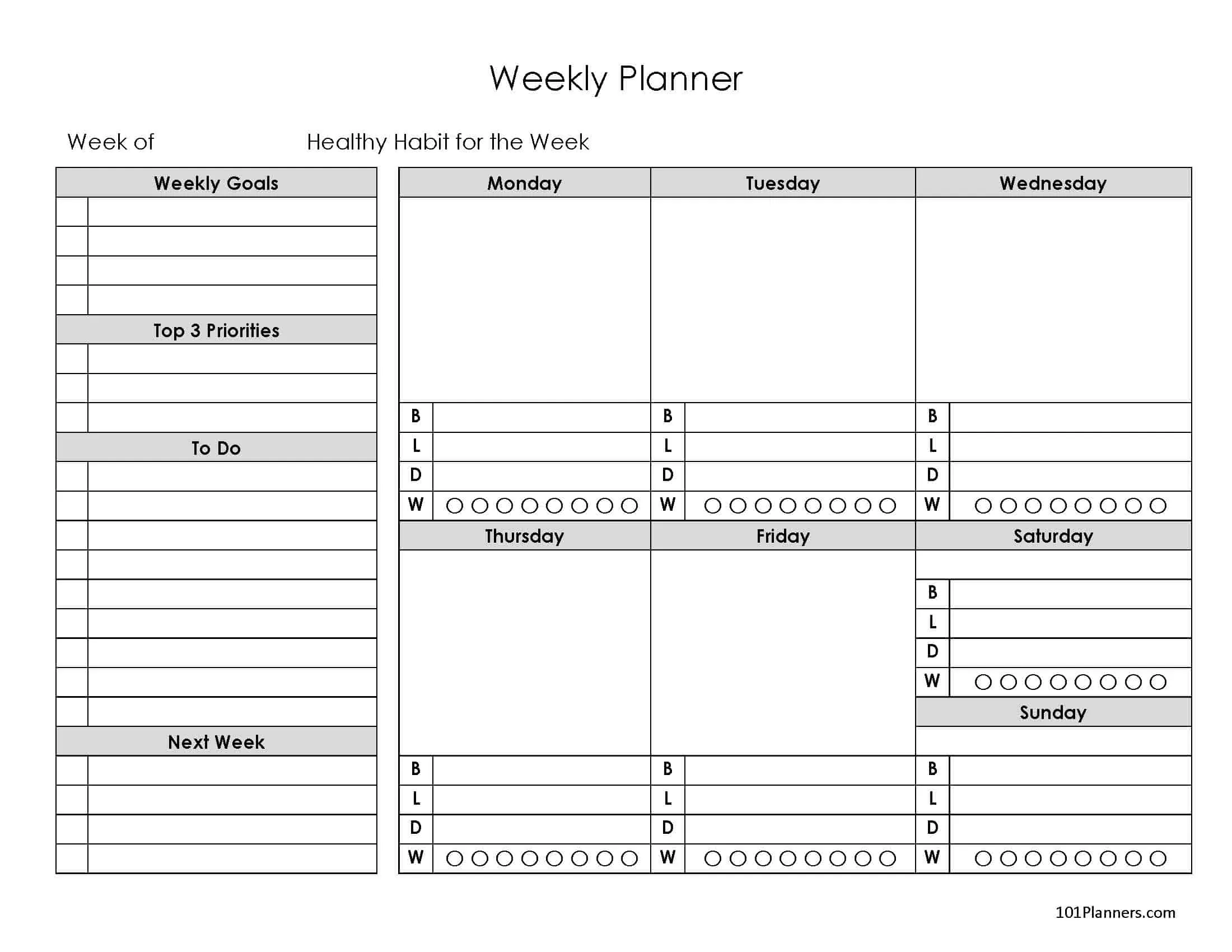 FREE Printable Meal Plan Template | Customize Before You Print