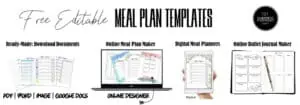 meal plan templates