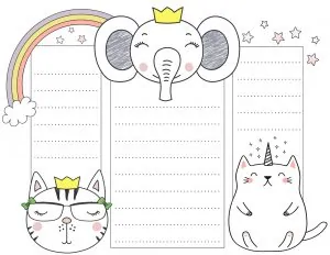 Printable planner with three columns