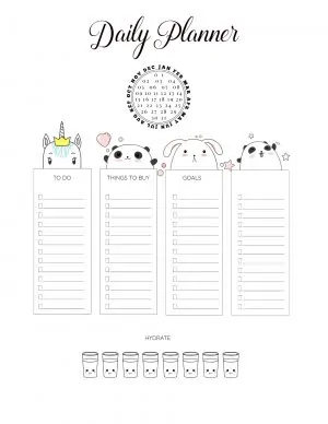 Cute daily planner printables