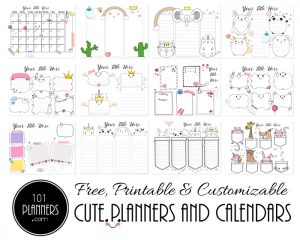 cute planners and calendars