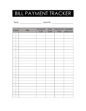Monthly bill tracker
