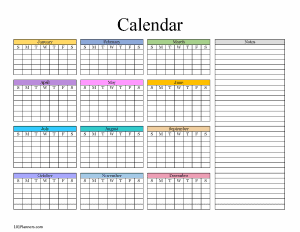 Annual calendar template